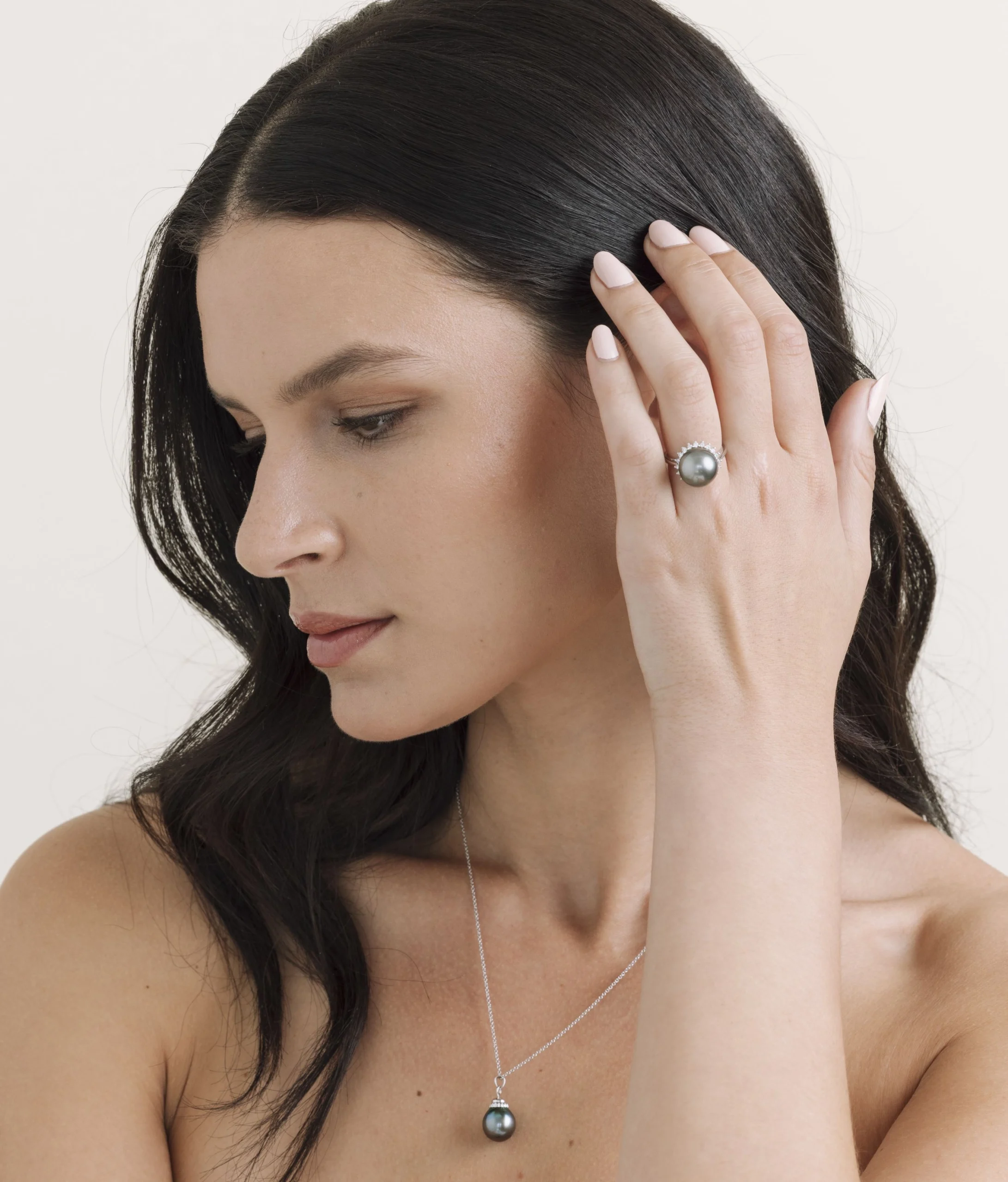 Tahitian South Sea Pearl & Diamond Sage Ring