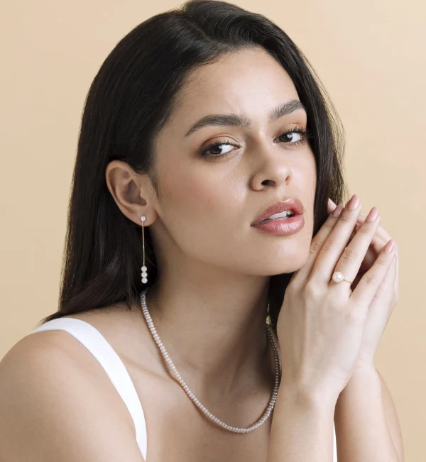 14K Gold Akoya Pearl Raven Ring