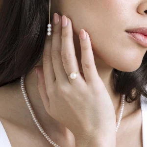 14K Gold Freshwater Pearl Raven Ring