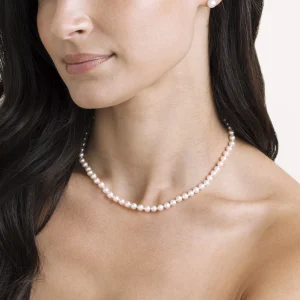 5.0-5.5mm Hanadama Akoya White Pearl Necklace