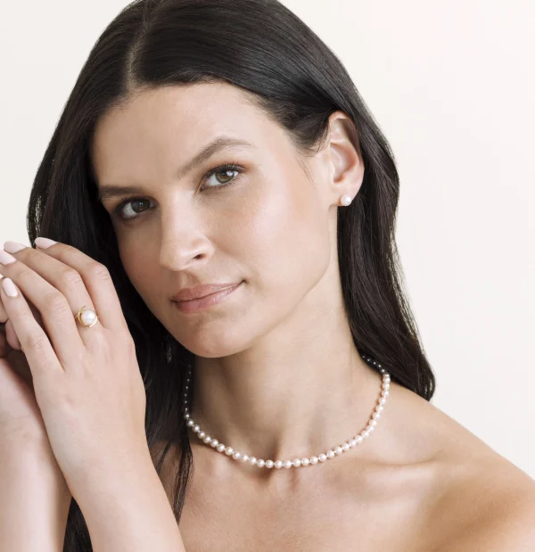 5.0-5.5mm Hanadama Akoya White Pearl Necklace