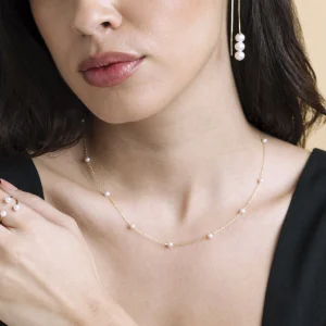 White Freshwater Pearl Tincup Molly Necklace