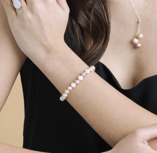 6.5-7.0mm Multicolor Freshwater Pearl Bracelet - AAA Quality
