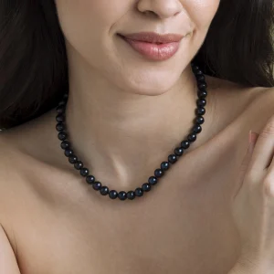 7.5-8.0mm Black Freshwater Pearl Necklace - AAA Quality