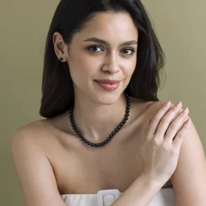 7.5-8.0mm Black Freshwater Pearl Necklace - AAA Quality