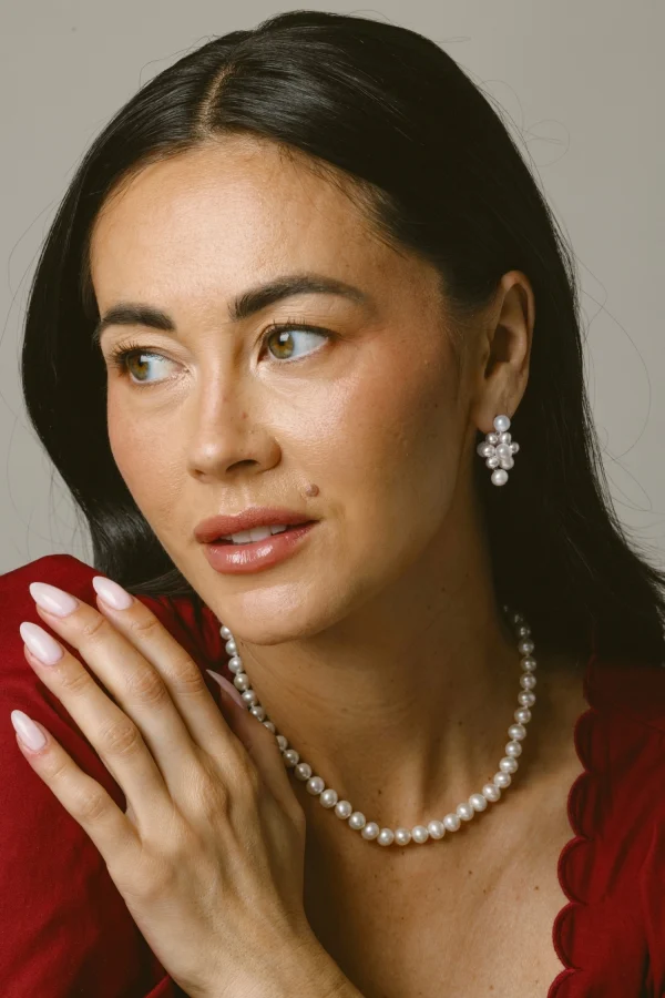 White Freshwater Pearl Adeline Earrings