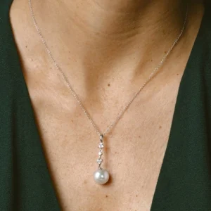 White South Sea Pearl & Lab Grown Diamond Georgia Pendant