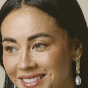 White Freshwater Baroque Pearl Reagan Earrings