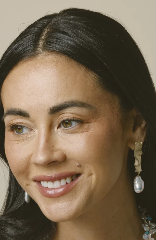 White Freshwater Baroque Pearl Reagan Earrings