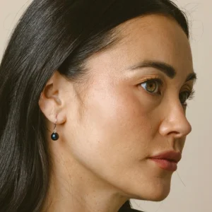 Black Freshwater Pearl Linda Dangling Earrings