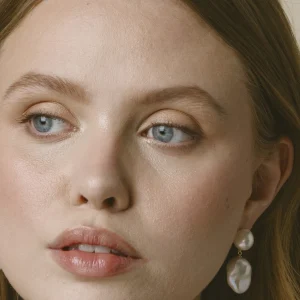 White Freshwater Baroque Pearl Glory Earrings