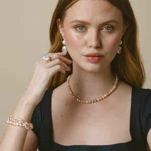 White Freshwater Baroque Pearl Isla Ring