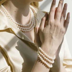Triple White Freshwater Pearl Bracelet