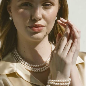 Triple White Freshwater Pearl Bracelet