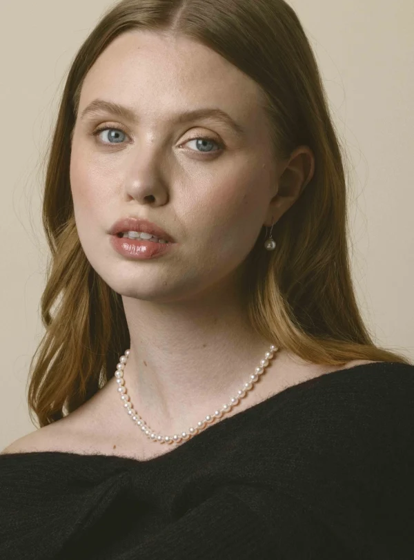 6.0-6.5mm Japanese Akoya White Pearl Necklace - AAA Quality