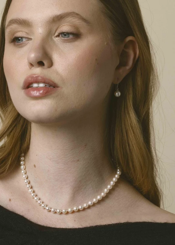 6.0-6.5mm Japanese Akoya White Pearl Necklace - AAA Quality