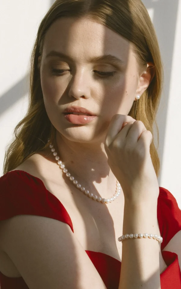 Japanese Akoya White Pearl Sets in AAA Quality
