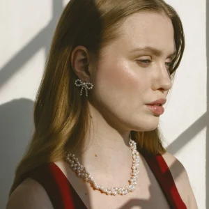 4-5mm Double Twisted White Freshwater Double Pearl Necklace