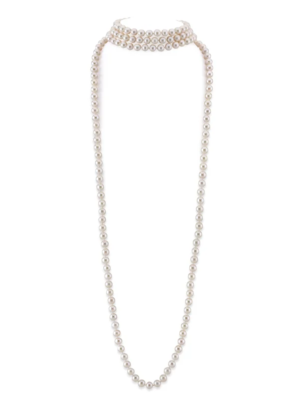 8.0-8.5mm Diana Quad 68" Length Freshwater Pearl Necklace