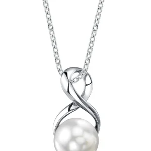 White Freshwater Pearl Infinity Pendant