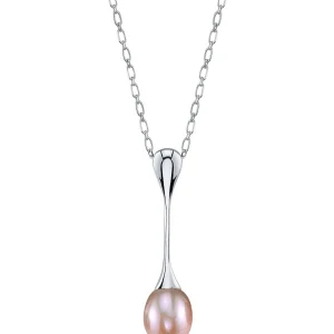 Pink Freshwater Pearl Long Teardrop Pendant