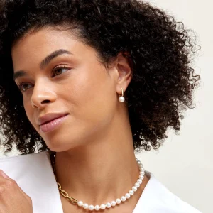 White South Sea Pearl Huggie Susie Earrings