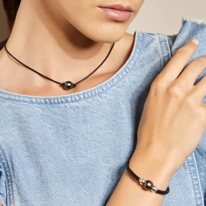 Tahitian Round Pearl Rubber Bracelet