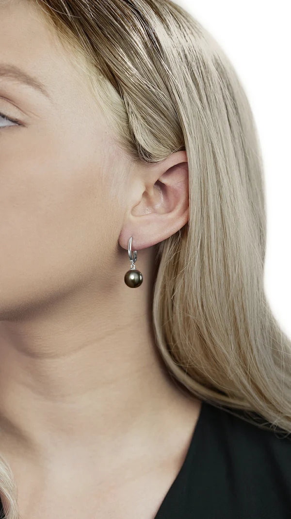 Tahitian South Sea Pearl Huggie Mary Earrings