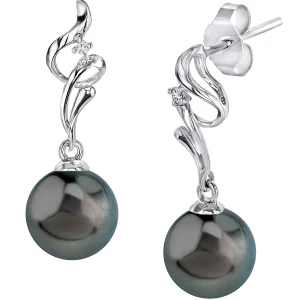 Tahitian South Sea Pearl & Diamond Aria Earrings