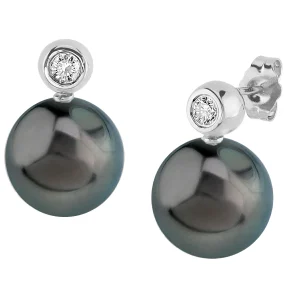 Tahitian South Sea Pearl & Diamond Dakota Earrings