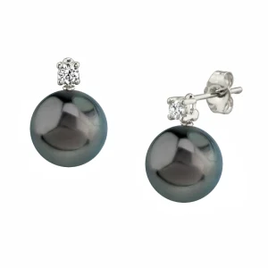 Tahitian South Sea Pearl & Diamond Ellie Earrings