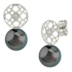 Tahitian South Sea Pearl & Diamond Faye Earrings