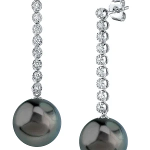 Tahitian South Sea Pearl & Diamond Serena Earrings