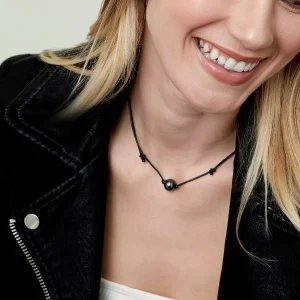 Tahitian Baroque Pearl Leather Adjustable Necklace- Various Sizes