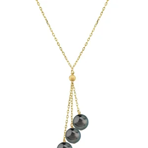 14K Gold Tahitian Pearl Tincup Cluster Pendant