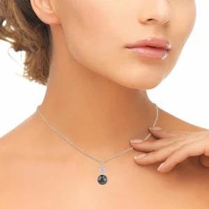 Tahitian South Sea Pearl & Diamond Lacy Pendant