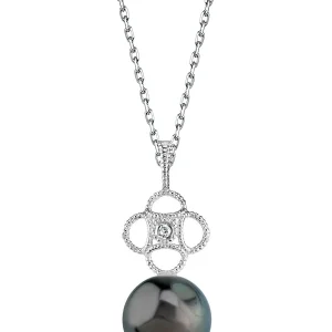 Tahitian South Sea Pearl & Diamond Lacy Pendant