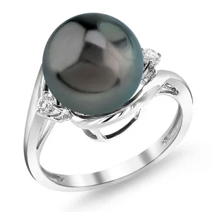 Tahitian South Sea Pearl & Diamond Sia Ring