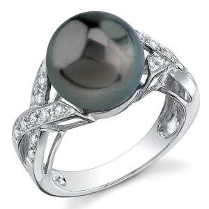 Tahitian South Sea Pearl & Diamond Infinity Ring