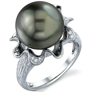 Tahitian South Sea Pearl & Diamond Robin Ring