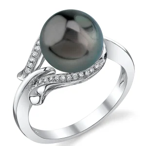 Tahitian South Sea Pearl & Diamond Willow Ring