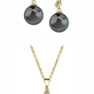 Tahitian South Sea Pearl & Diamond Michelle Jewelry Set