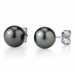 10mm Tahitian South Sea Round Pearl Stud Earrings