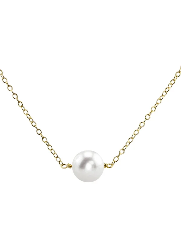 14K Gold Freshwater Solitaire Pearl & Gold Pendant