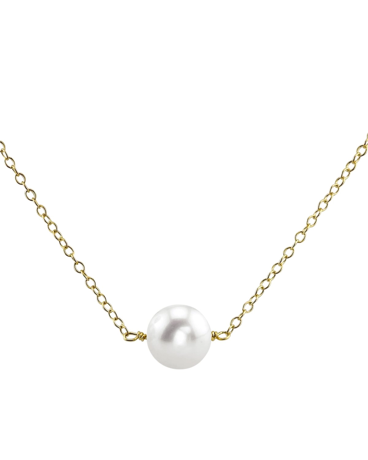 14K Gold Freshwater Solitaire Pearl & Gold Pendant