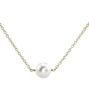 14K Gold Akoya Solitaire Pearl & Gold Pendant