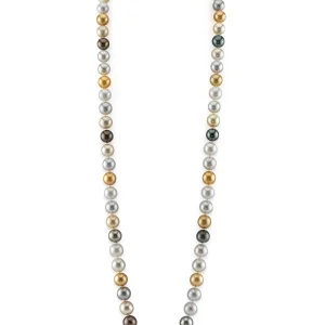 11-13mm Opera Length South Sea Round Multicolor Pearl Necklace