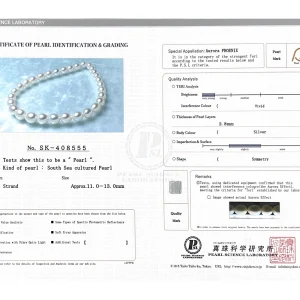 11-13mm White South Sea Drop Shape Pearl Necklace - PSL Certified