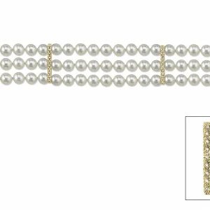 Hanadama Akoya Triple Pearl Bracelet with Diamonds